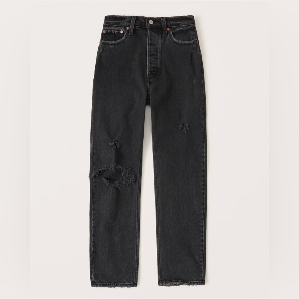 Abercrombie & Fitch Black Distressed Women Jeans